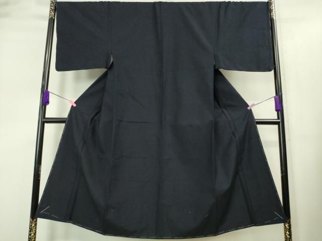 平和屋着物 上 男性 髭紬 アンサンブル 長羽織 濃い紫黒色地 羽裏 龍 ♥ DZAA9201kh5