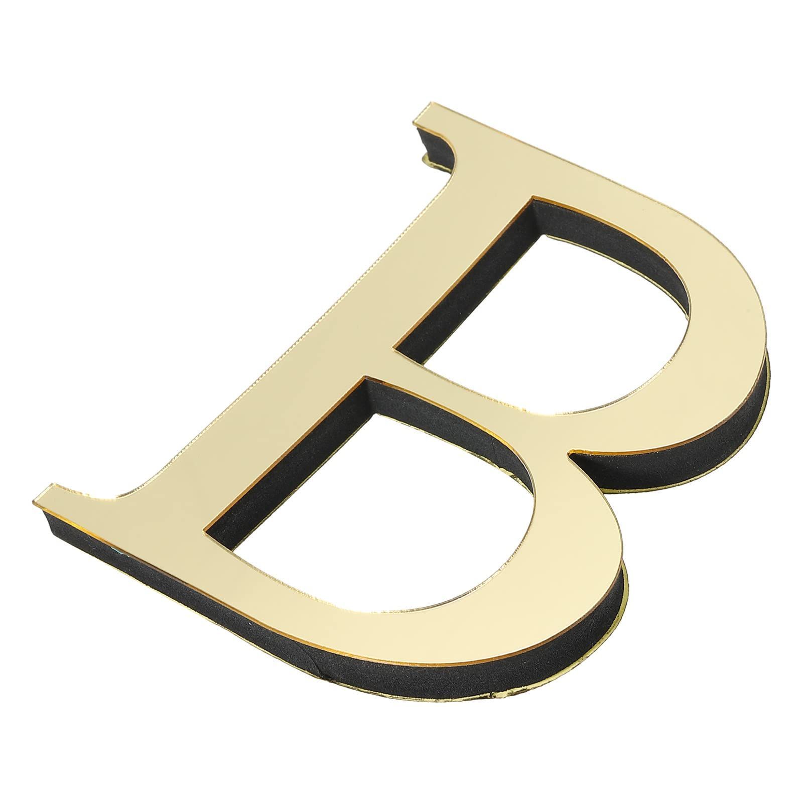 数量 ライトゴールド DIYホームデコレーション用 サインアートステッカーデカール 家の装飾レター 自己粘着 レターB 3 Dアルファベットウォールステッカー PATIKIL