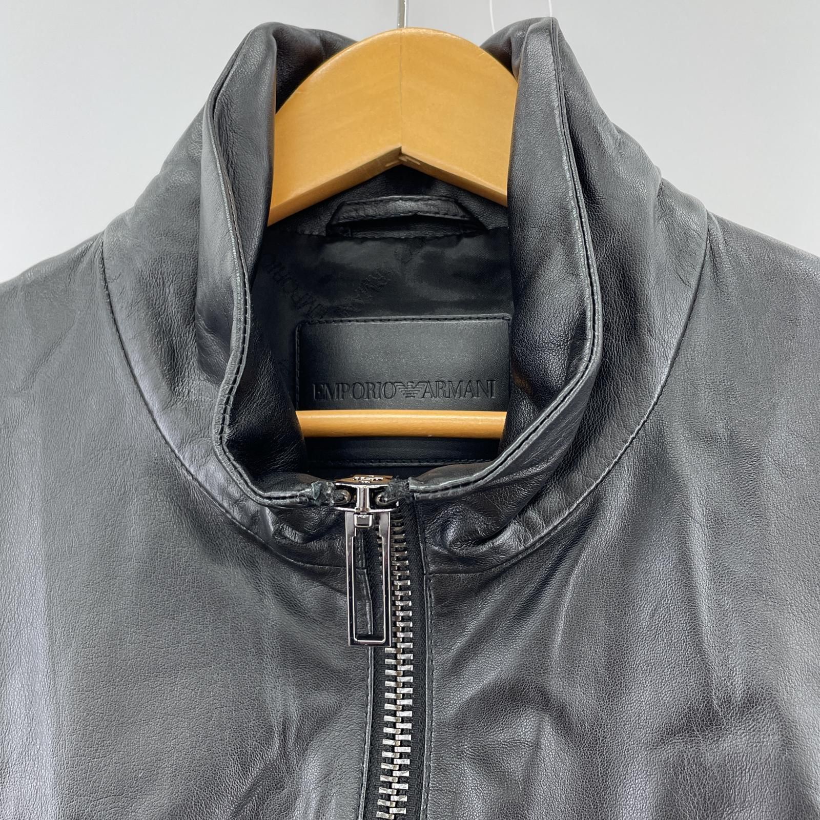 【送料込み】エンポリオアルマーニ　メンズ　レザージャケット エンポリオアルマーニM A1レザージャケット EMPORIO ARMANI(エンポリオ