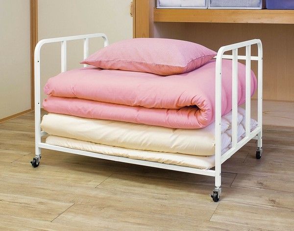 ♪布団ラック キャスター付き 2枚棚 布団収納 押し入れ クローゼット