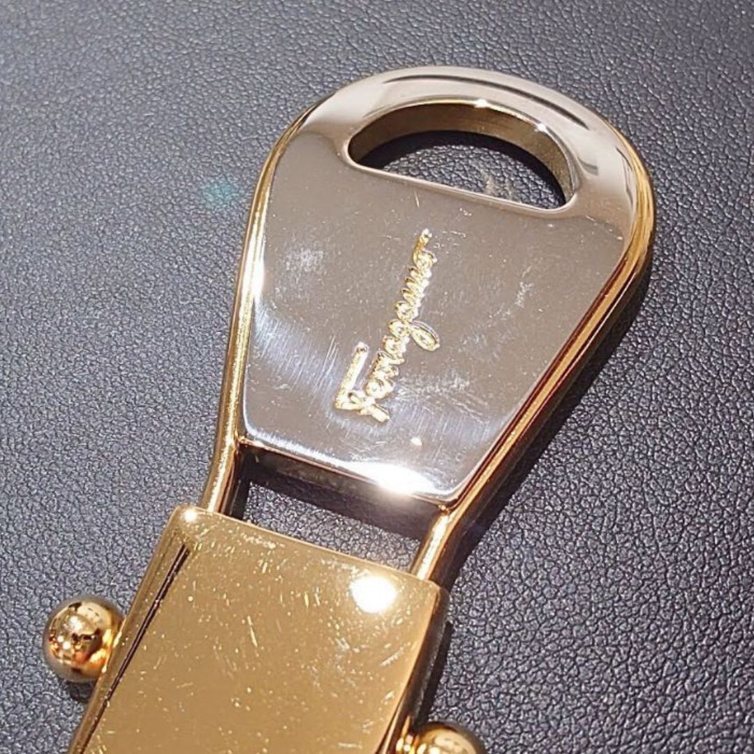 Salvatore Ferragamo フェラガモ 折りたたみ 靴べら シューホーン 携帯用 ゴールド シルバー メタル