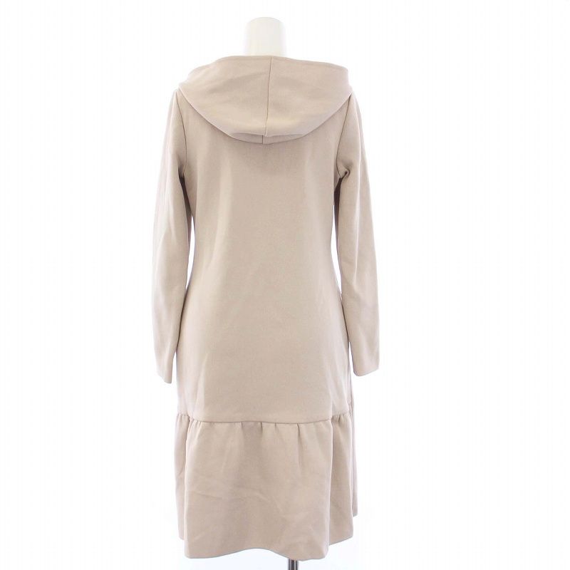 Reneルネ★ニットコートAir  Hoodie★ベージュピンク★３６ ルネ Rene 20年製 R刺繍ジップアップロングパーカー ニット 長袖