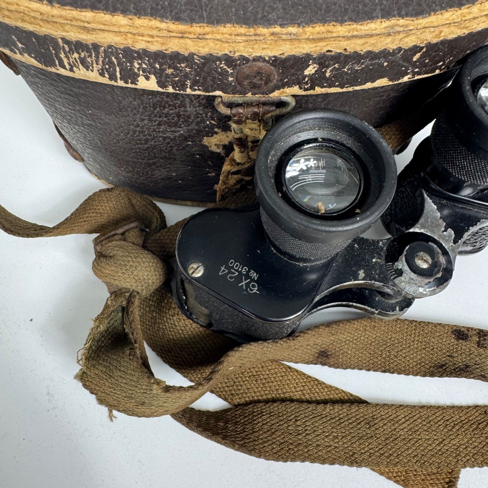 ビンテージ軍用双眼鏡 旧日本軍 戦時中 双眼鏡 KENT 6×24 No3100 ケース付き 昭和