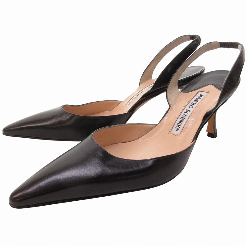 マノロブラニク MANOLO BLAHNIK セパレート レザー パンプス シューズ 