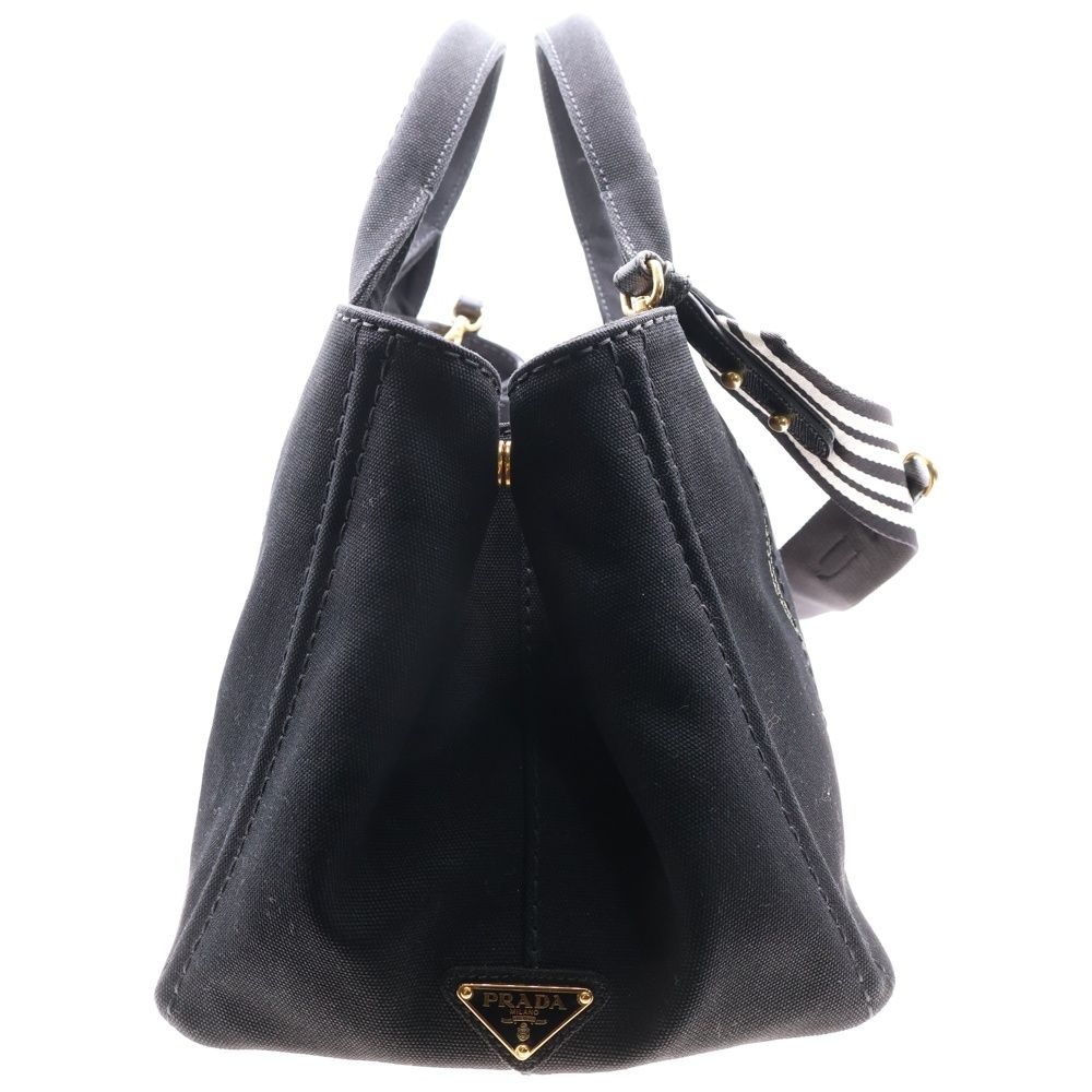 PRADA プラダ カナパ M ハンドバッグ キャンバス 黒 美品✨ PRADA カナパ S ハンドバッグ 黒 キャンバス - メルカリ