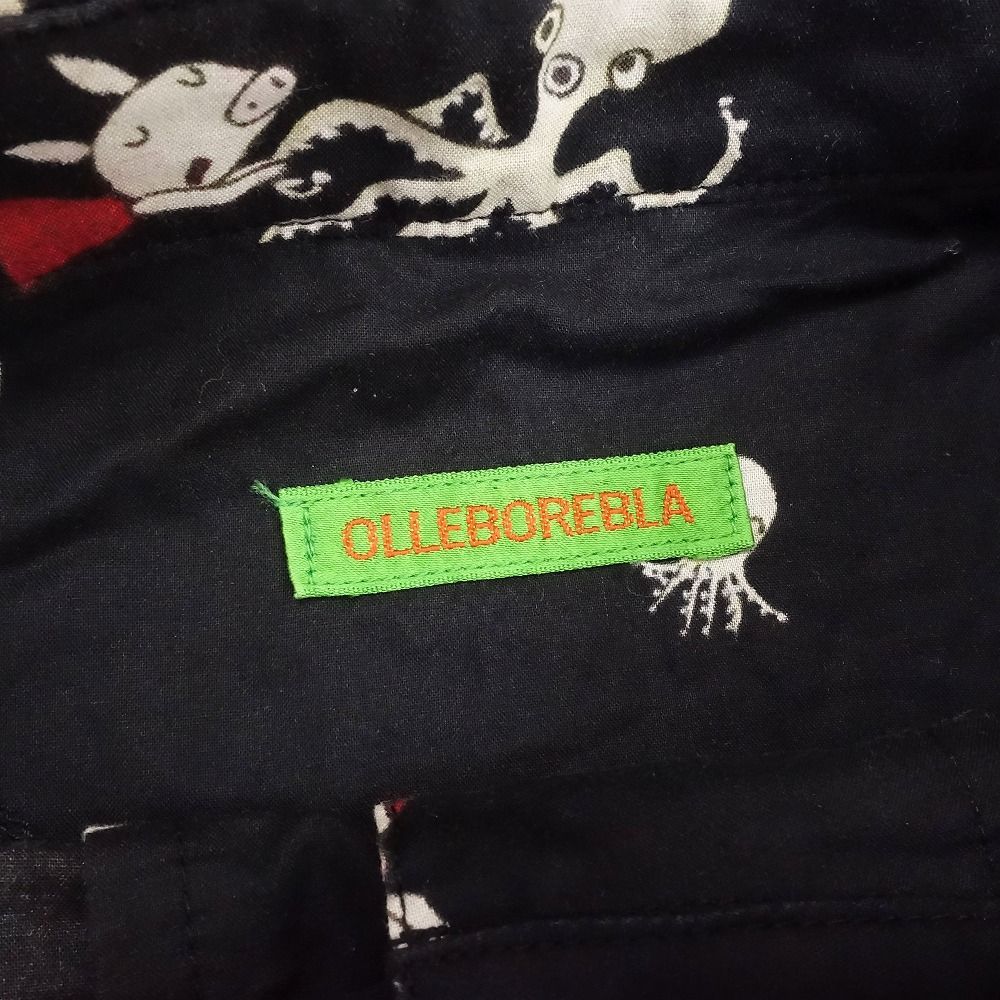 アルベロベロ OLLEBOREBLA オレボレブラ ドッキング シャツ ブラウス 再構築 切替 ブタさん タコ オクトパス 黒 レディース 【中古】 アルベロベロ OLLEBOREBLA オレボレブラ ドッキング シャツ