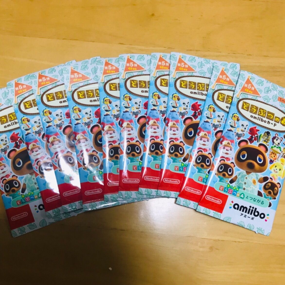 新品未開封 どうぶつの森 amiiboカード 5種類各5パック あつ森