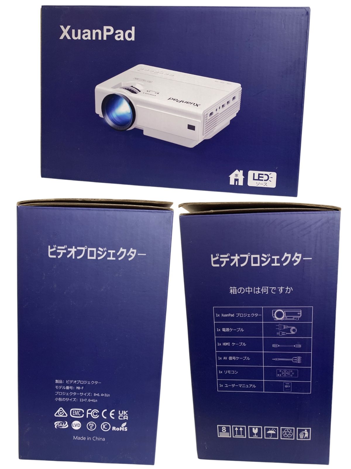 XuanPad LCDプロジェクター リモコン付き 小型 ビデオ