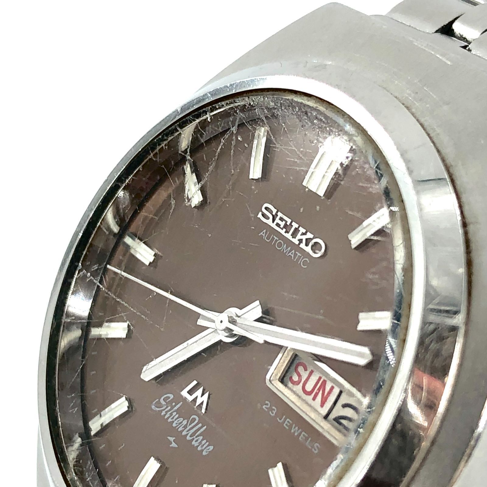 SEIKO AUTOMATIC LM Silver Wave AT セイコー ロードマチック シルバーウェーブ オートマチック 5216-8040  23石 デイデイト メンズ腕時計 ブラウン文字盤 稼働品【ND-318】 - メルカリ