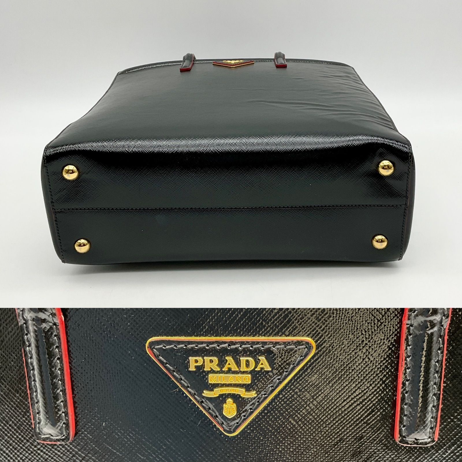 PRADA プラダ サフィアーノ 2WAY トートバッグ レディース エナメル 