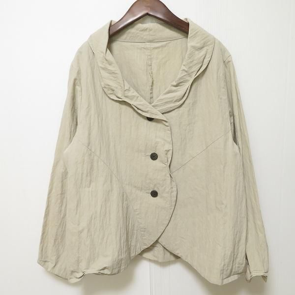 anc ジウセンソユニコ 慈雨 Sensounico ジャケット 40 ベージュ シワ