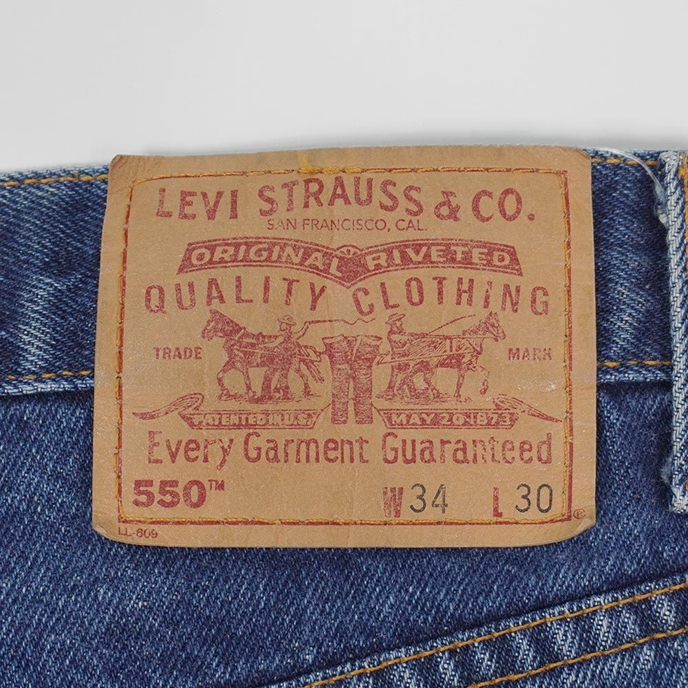 リーバイス Levi's 90s 90年代 550 デニムパンツ ジーンズ ペンキ 560 501 505 バギー USA ヴィンテージ アメリカ 古着 メンズ ズボン パンツ ブルー / 濃紺 W34 L30【中古】