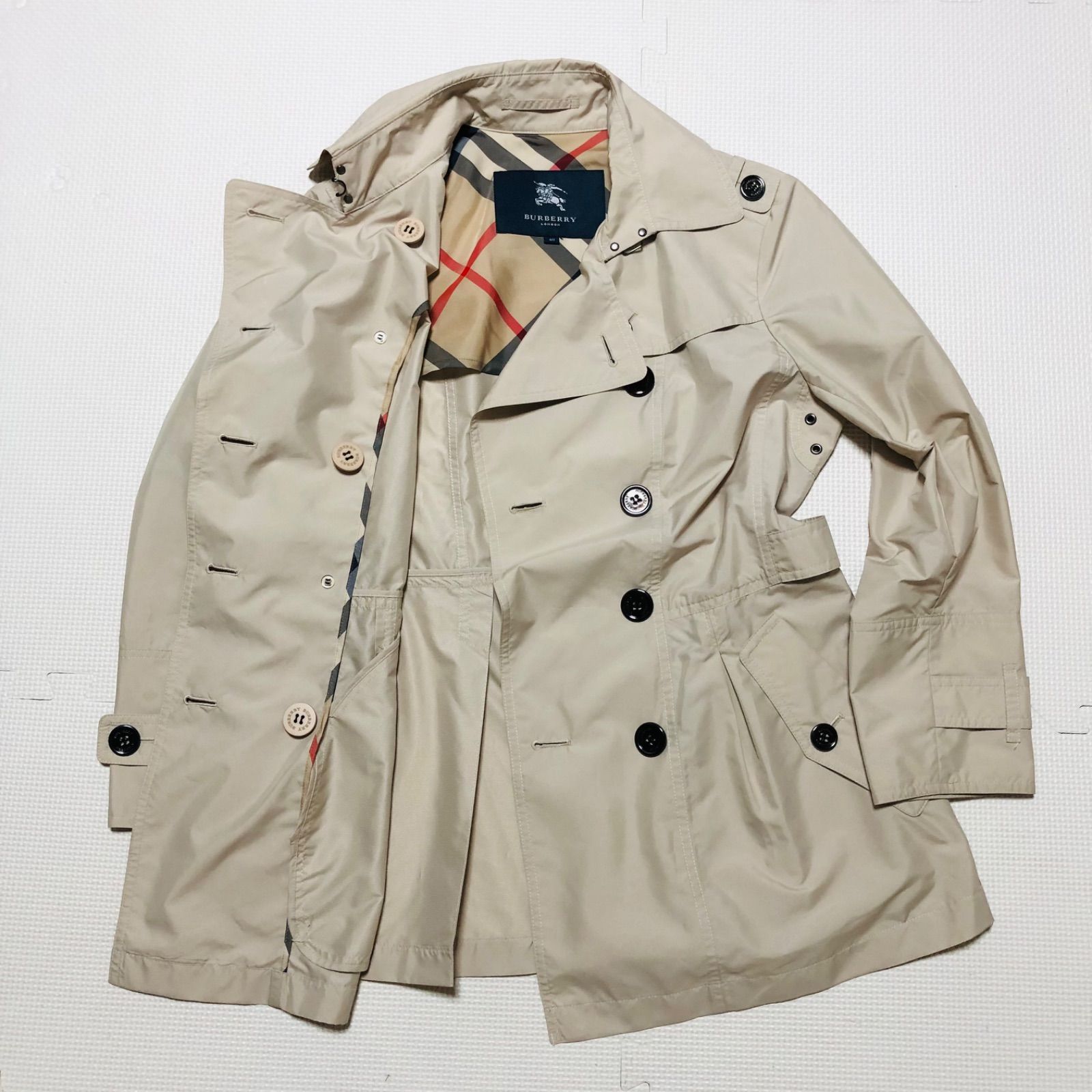 【極美品】バーバリーロンドン　レディース　スプリングコート　40　大きめサイズ □美品□BURBERRY LONDON バーバリーロンドン ショートダブル