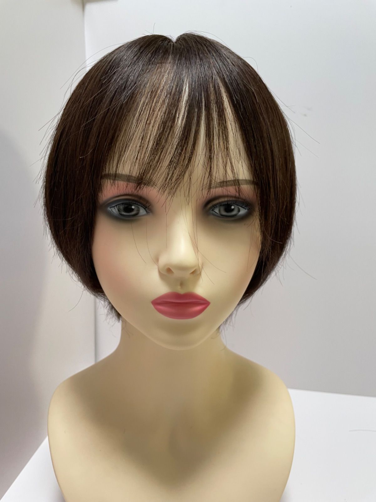 医療ウィッグフルウィッグ人毛100%鎖骨ミディアムロングストレート