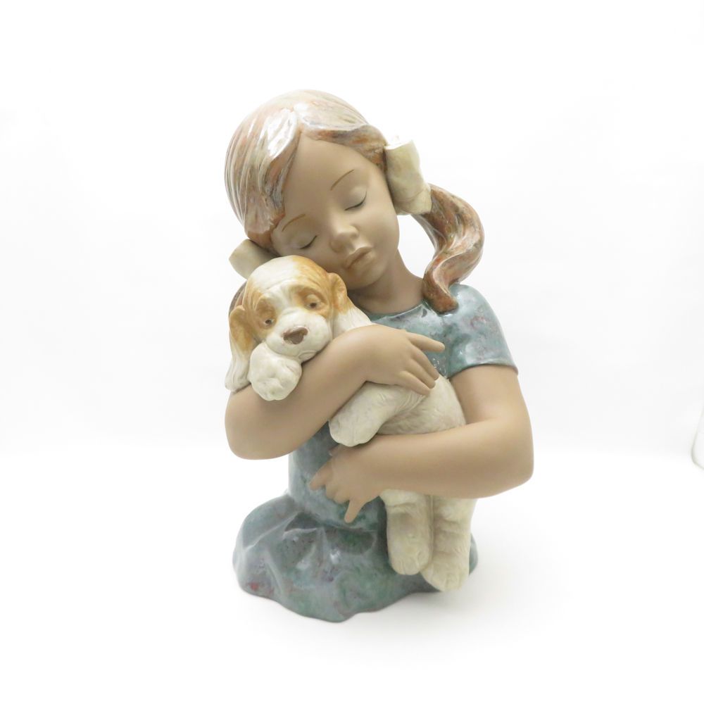 LLADRO リヤドロ 2355 とっても好きよ フィギュリン 置物 陶器人形 絶版 女の子 犬 オブジェ SC9064Z