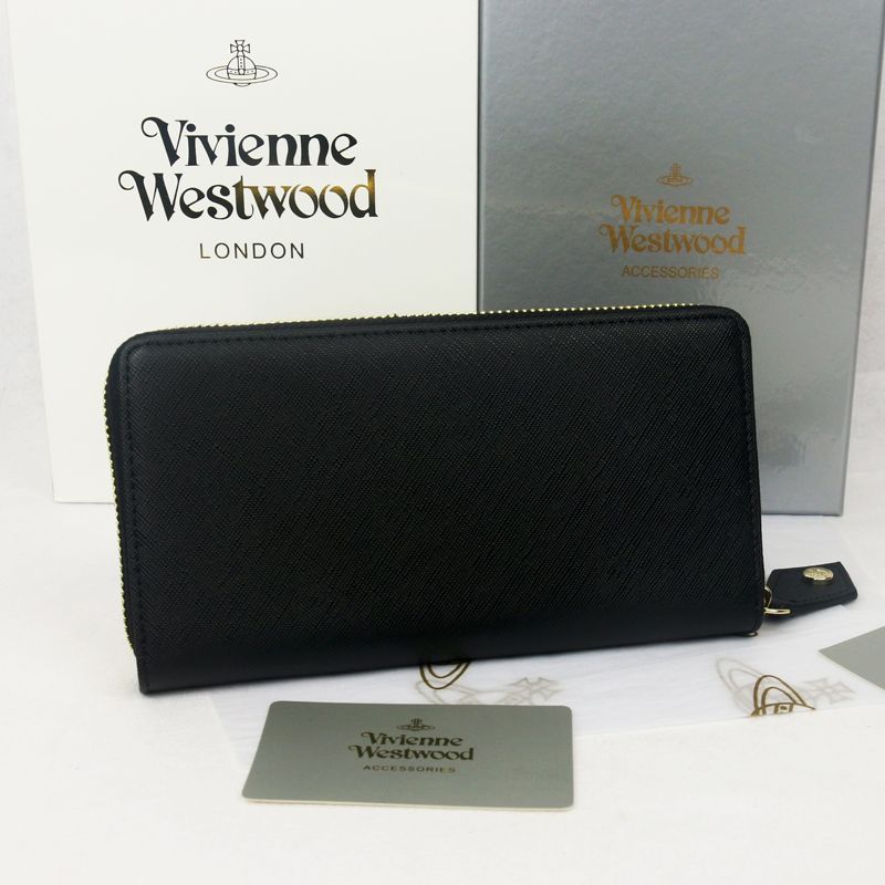 338黒値下げ！ヴィヴィアンウエストウッド長財布 アウトレット品 かわいい ヴィヴィアン ウエストウッド 長財布 338 プレゼント（338黒