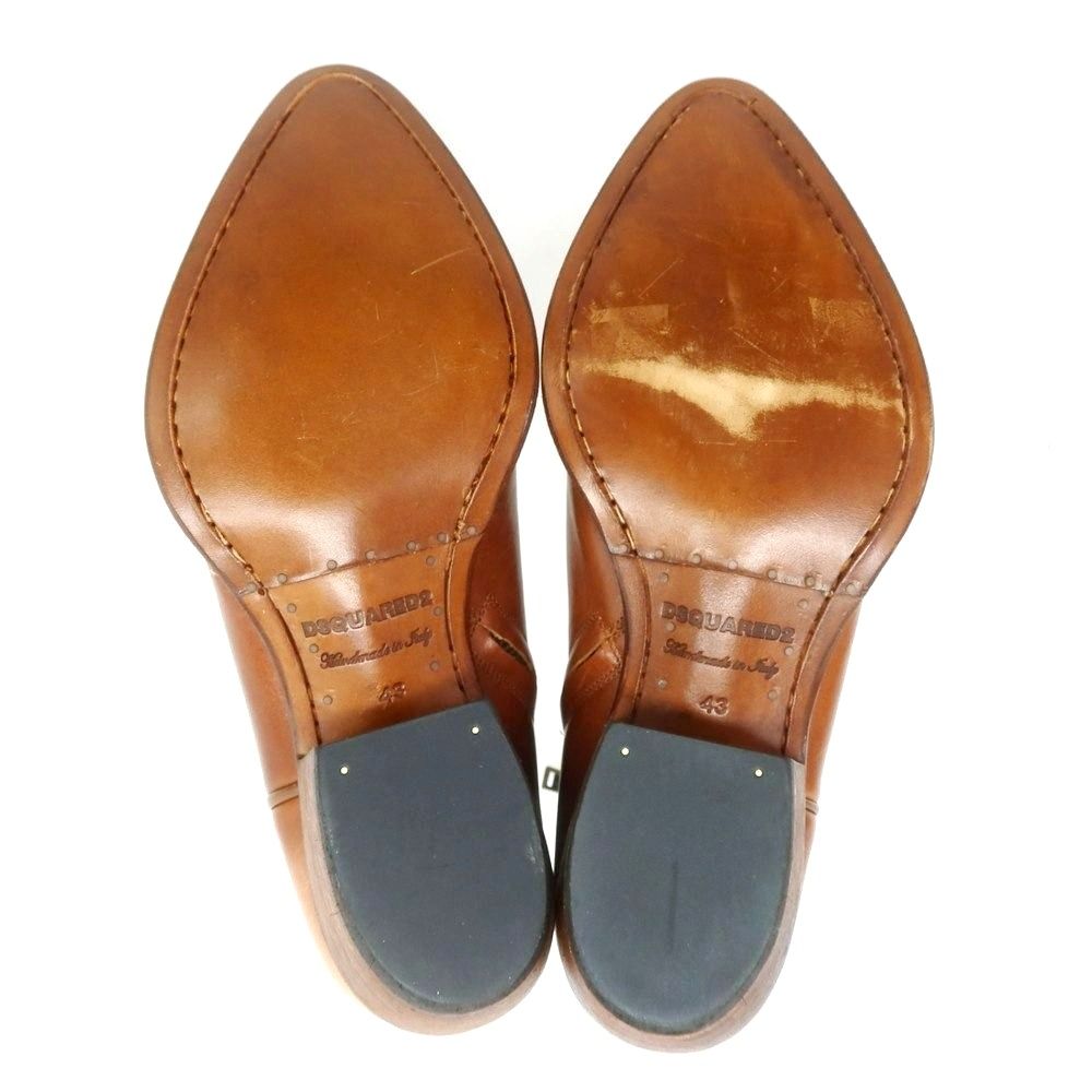  ディースクエアード レザー ウエスタンブーツ ブラウン サイズ43 メンズ ウエスタンブーツ ブーツ 革靴