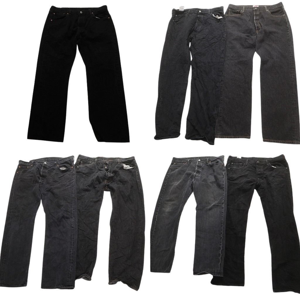 Levi's 501 黒デニムパンツ　アメカジ　古着 リーバイス501 ブラックデニム ストレートパンツ ボタンフライ