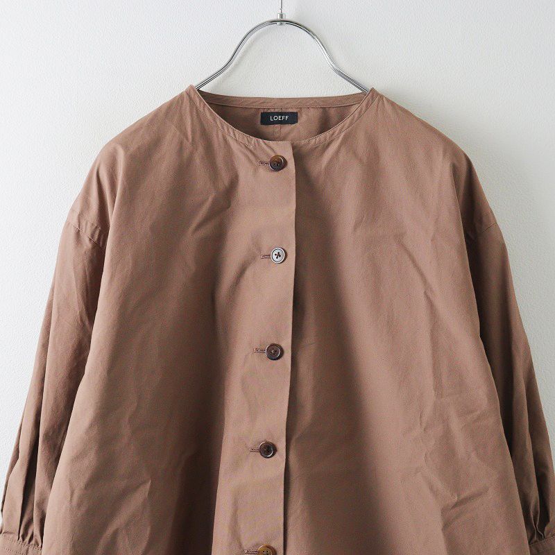 美品 定価2.9万 ロエフ LOEFF コットンウェザーパフスリーブシャツ 1 