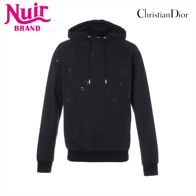 Christian Dior クリスチャンディオール パーカー M BEEビジュープルオーバー コットン