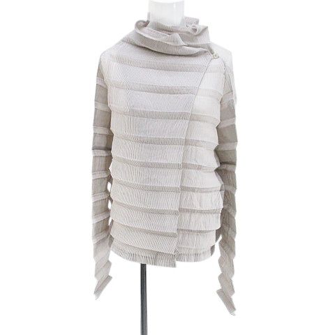 極美品✨ISSEY MIYAKE ねじりプリーツ　長袖　ブラック　ブルー　透け感 イッセイミヤケ ISSEY MIYAKE 長袖 シャツ ブラウス プリーツ