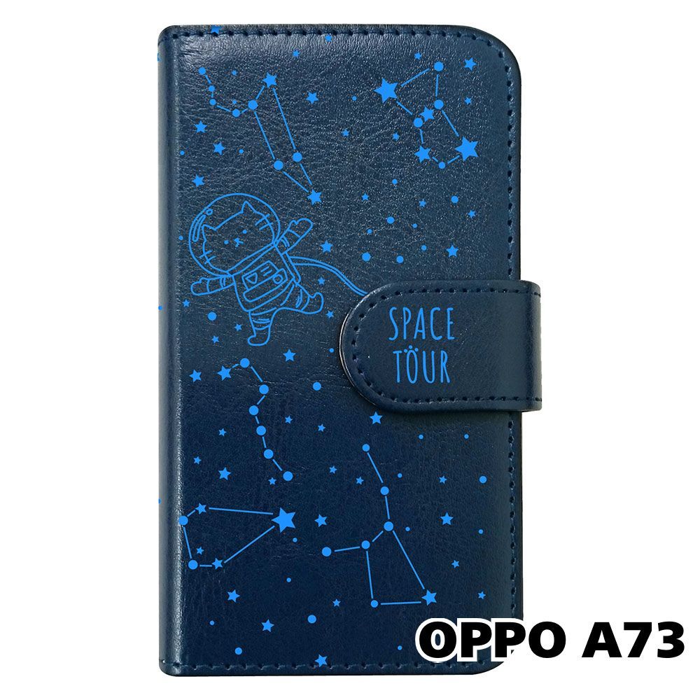 oppo A73ネービーブルー 携帯ケース付き OPPO A73 ネービー
