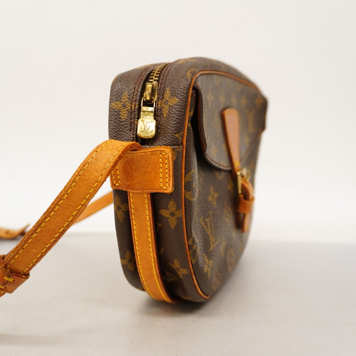 ジュヌフィーユGM モノグラム ショルダーバッグ PVC レザー ブラウン