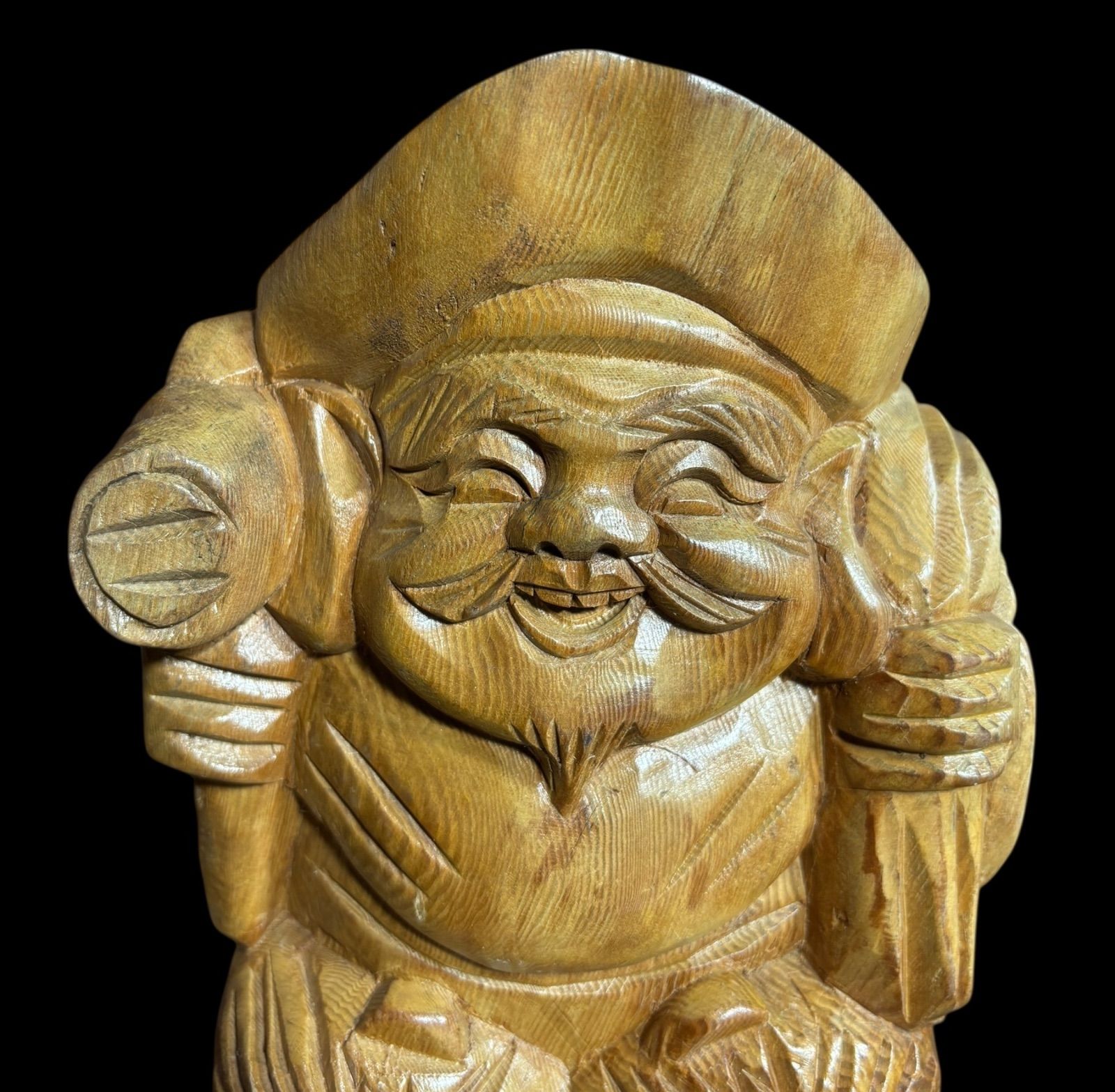 木彫り 大黒天 大黒様 七福神 縁起物 かわいい やさしい 骨董