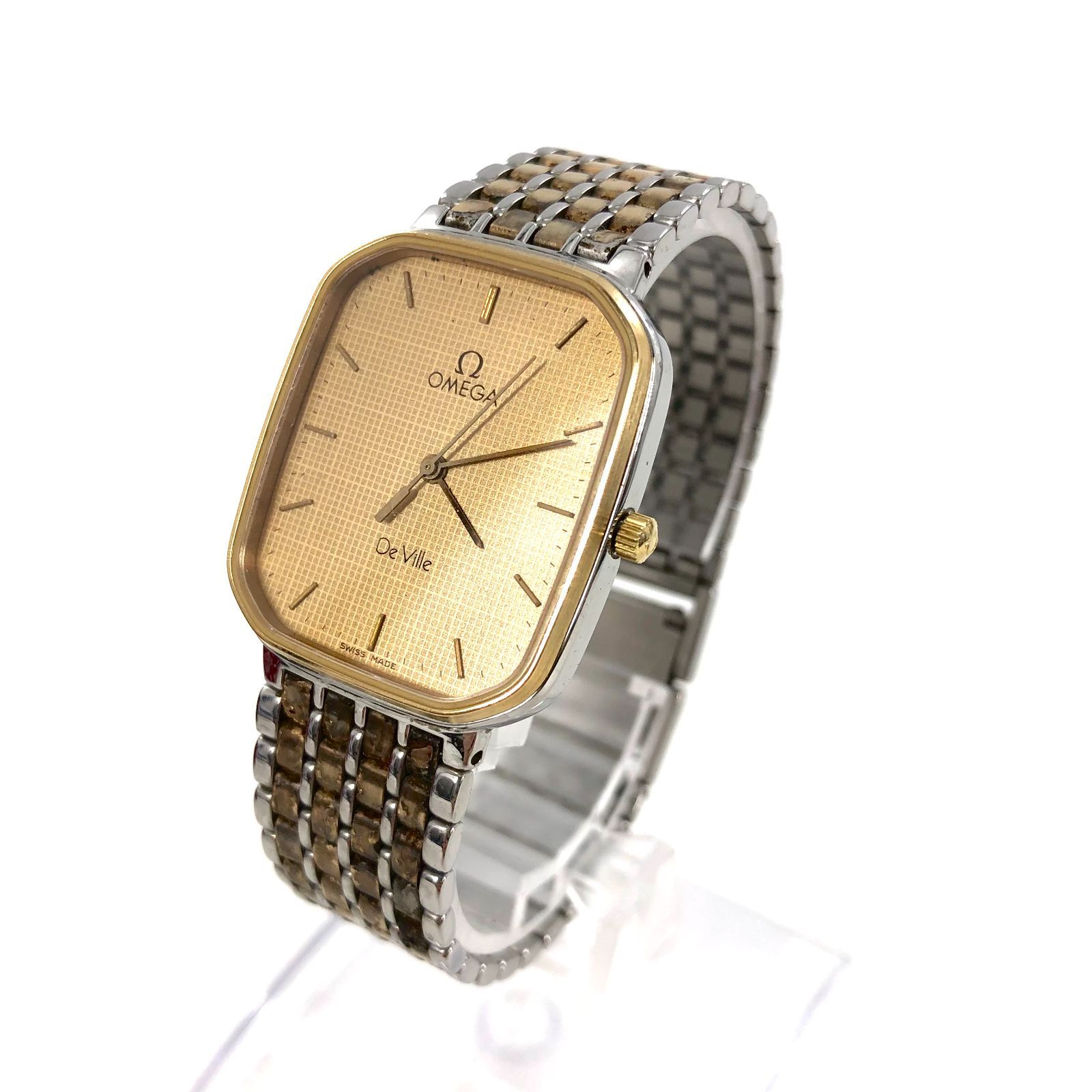 OMEGA オメガ De Ville デヴィル SS/GP/QZ メンズ腕時計 ゴールド文字