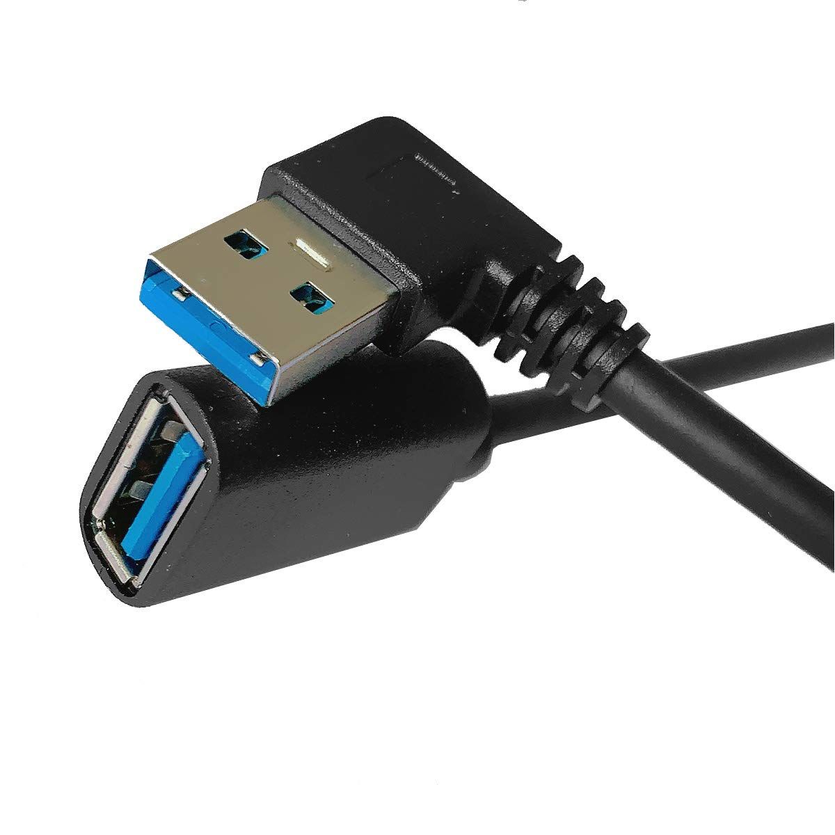 SKZIRI USB 3.0 L型 左右90°方向変換 ケーブル タイプAオス- タイプAメス 超高速 5 Gbpsのデータ転送同期リード 延長ケーブル 60 cm-左Ｌ
