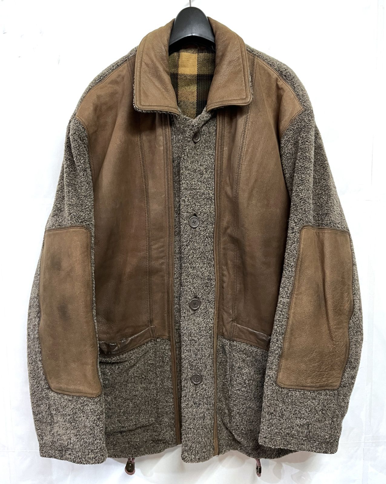 90s ヴィンテージ Rotary Group｜ロータリーグループ レザー切替 ウールコート