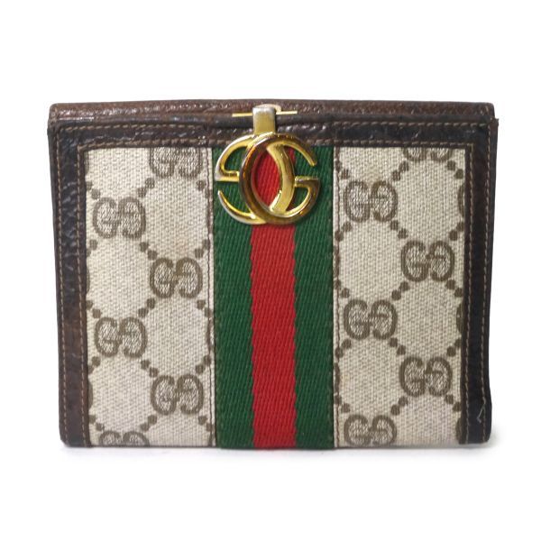 OLD Gucci GG留め具シェリーライン折財布（茶） - メルカリShops