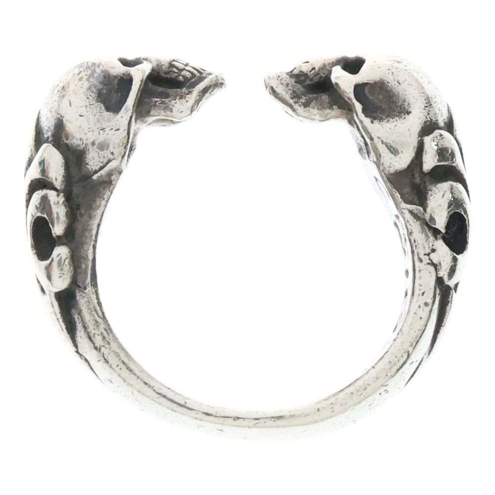 CRAZY PIG / TWO SKULLS TUDOR RING CRAZYPIG/TWOSKULLSTUDORRING