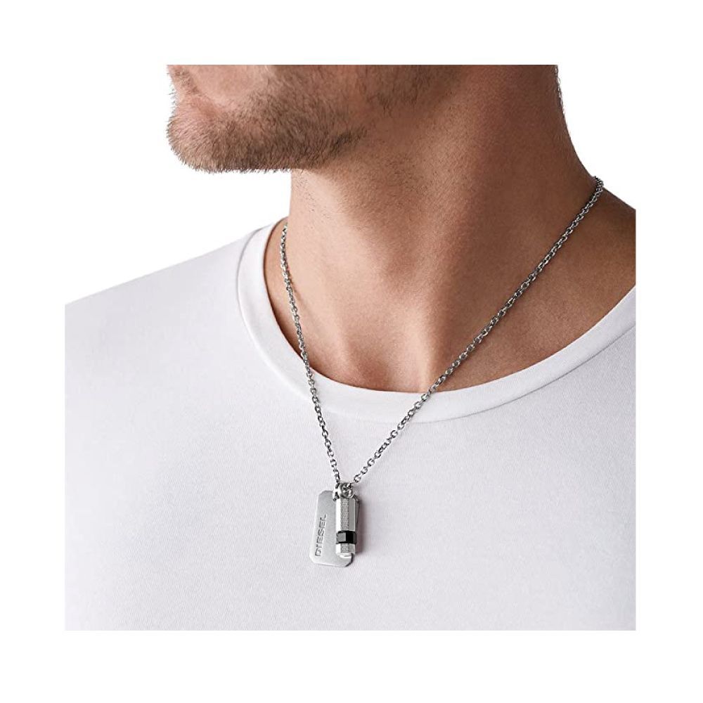 即納】DIESEL チェーンネックレス シルバー DX1156040 メンズ - メルカリ
