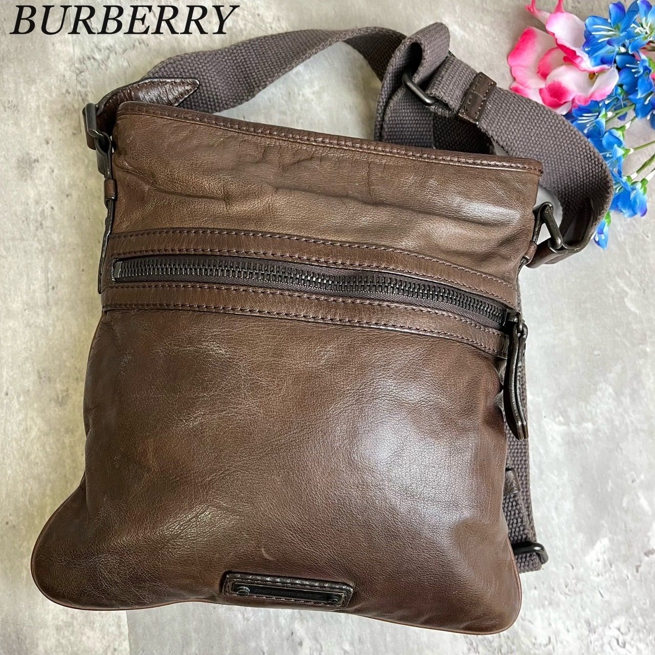 良品】BURBERRY バーバリー ショルダーバッグ トートバッグ ロゴ型押し 