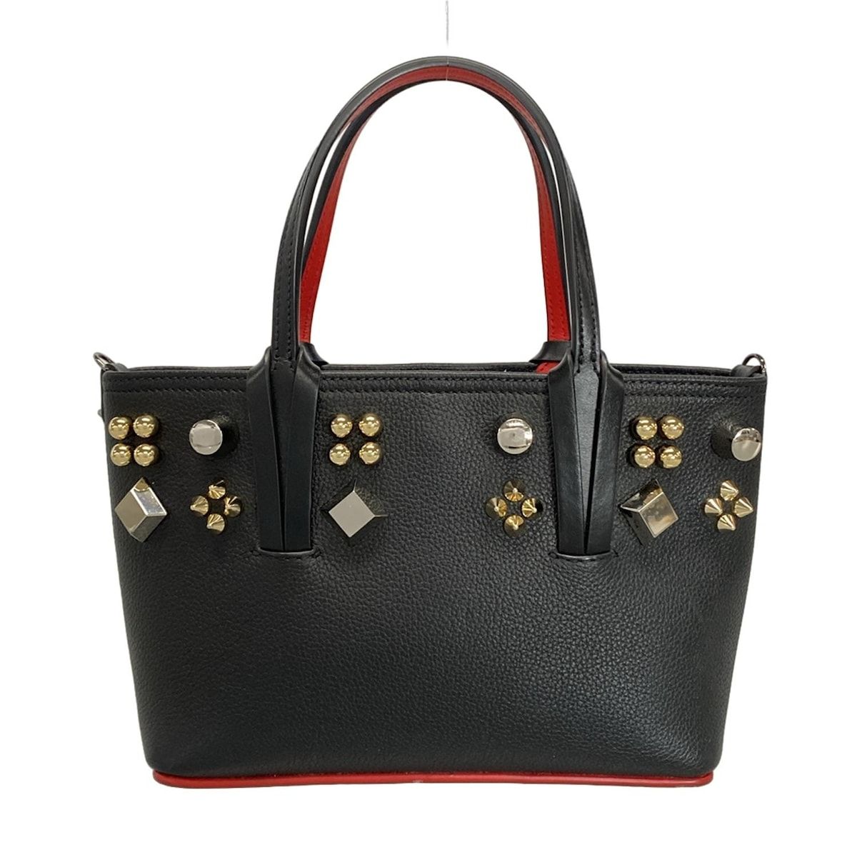CHRISTIAN LOUBOUTIN クリスチャンルブタン トートバッグ - 黒 スタッズ レザー