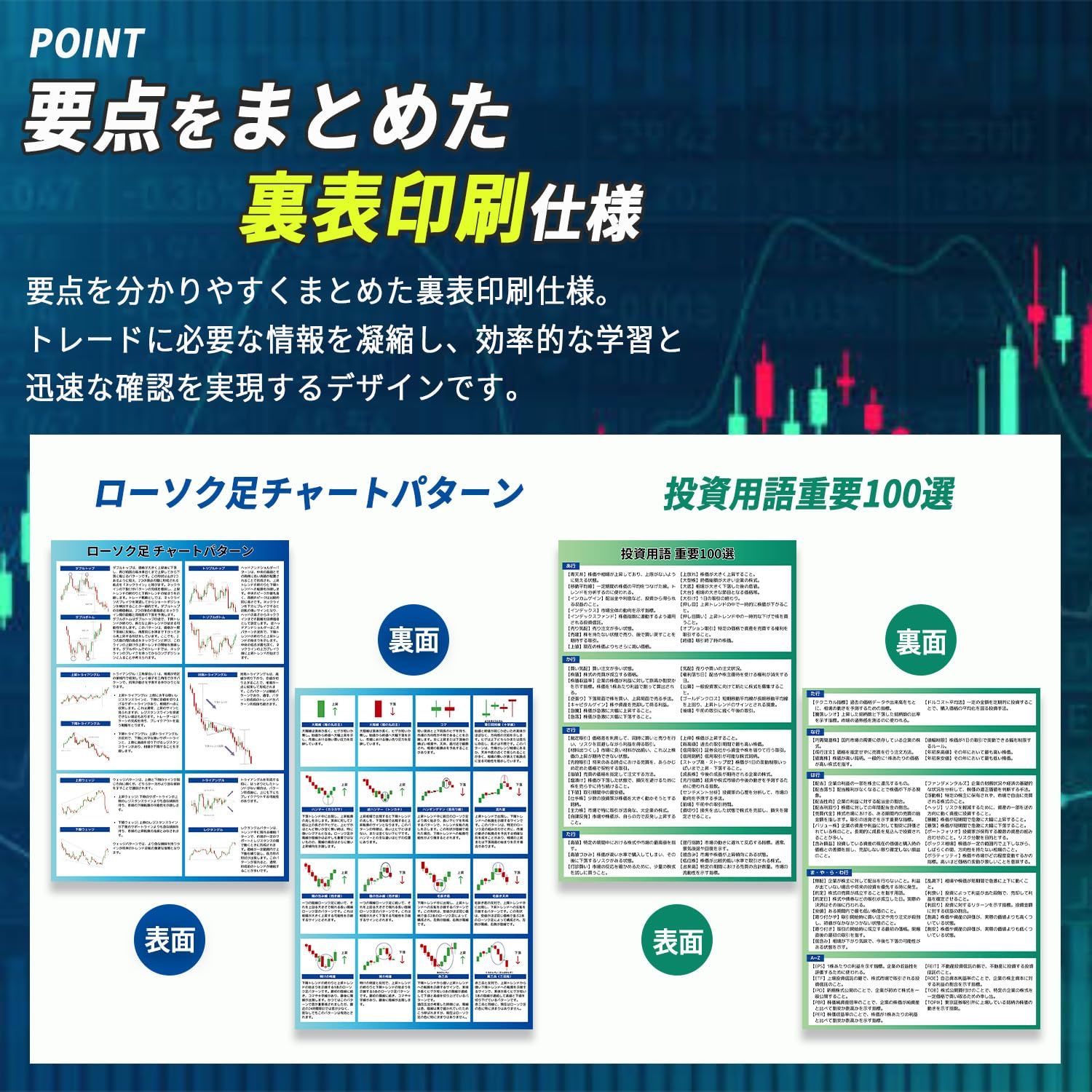 新品 A4下敷き ローソク足 チャート分析 投資用語 初心者向け FX 株式投資 NISA オルカン S＆P500 (2枚セット(100円引き)) -  メルカリ