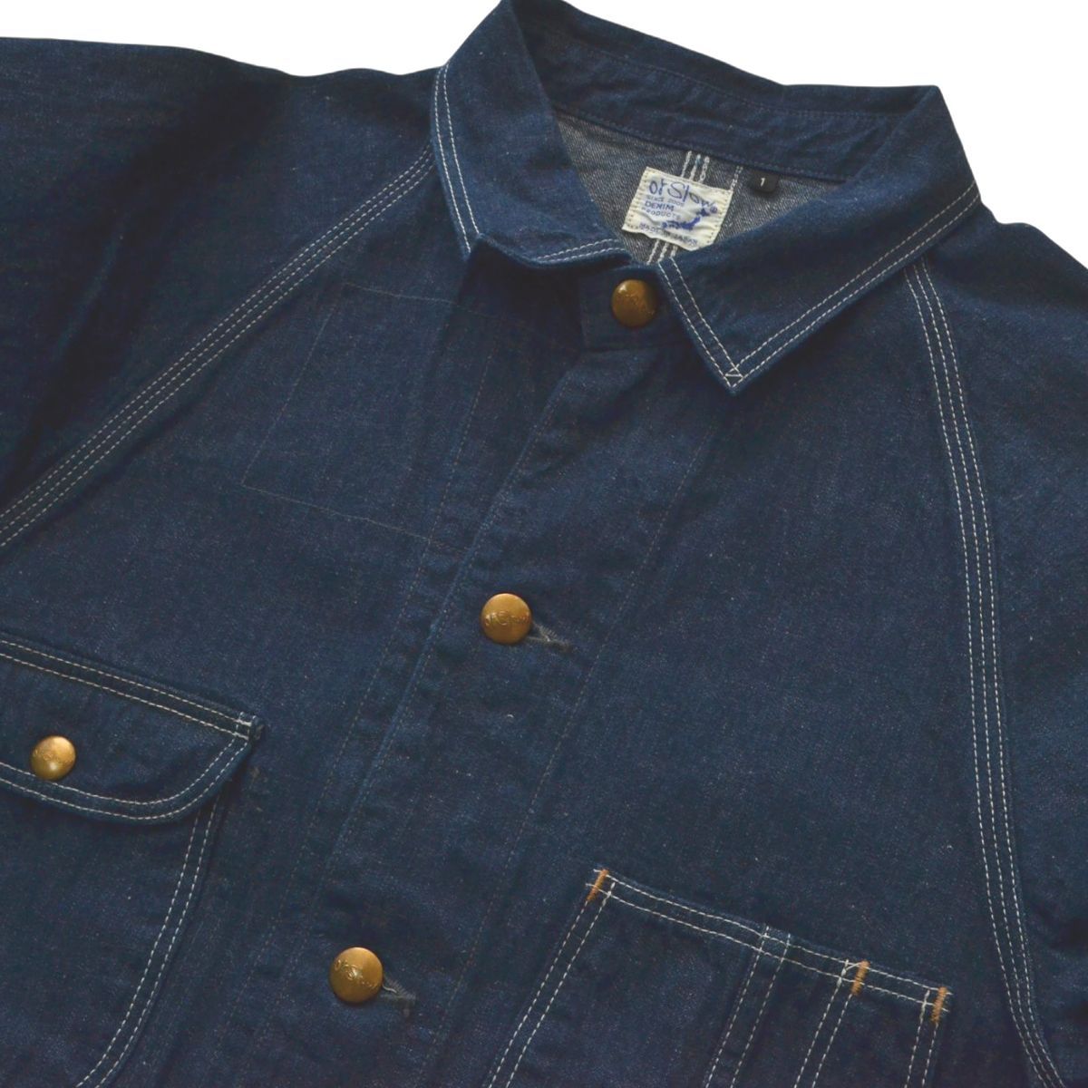 美品 orslow 1950 カバーオール インディゴ デニムジャケット L Orslow/オアスロウ 1950S COVERALL/カバーオール（デニム