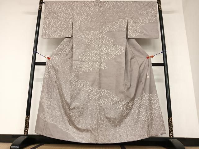 平和屋着物○二代目 川村久太郎 訪問着 紬地 柿渋染 芝草文 正絹