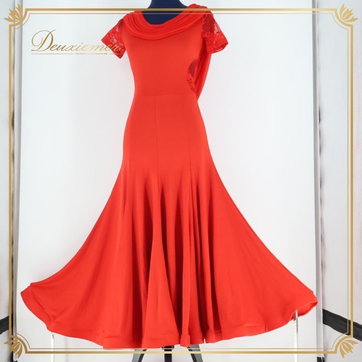 新品 gentil 社交ダンス衣装 ワンピース ドレス 社交ダンス 衣装 スタンダードドレス スタンダード パーティ