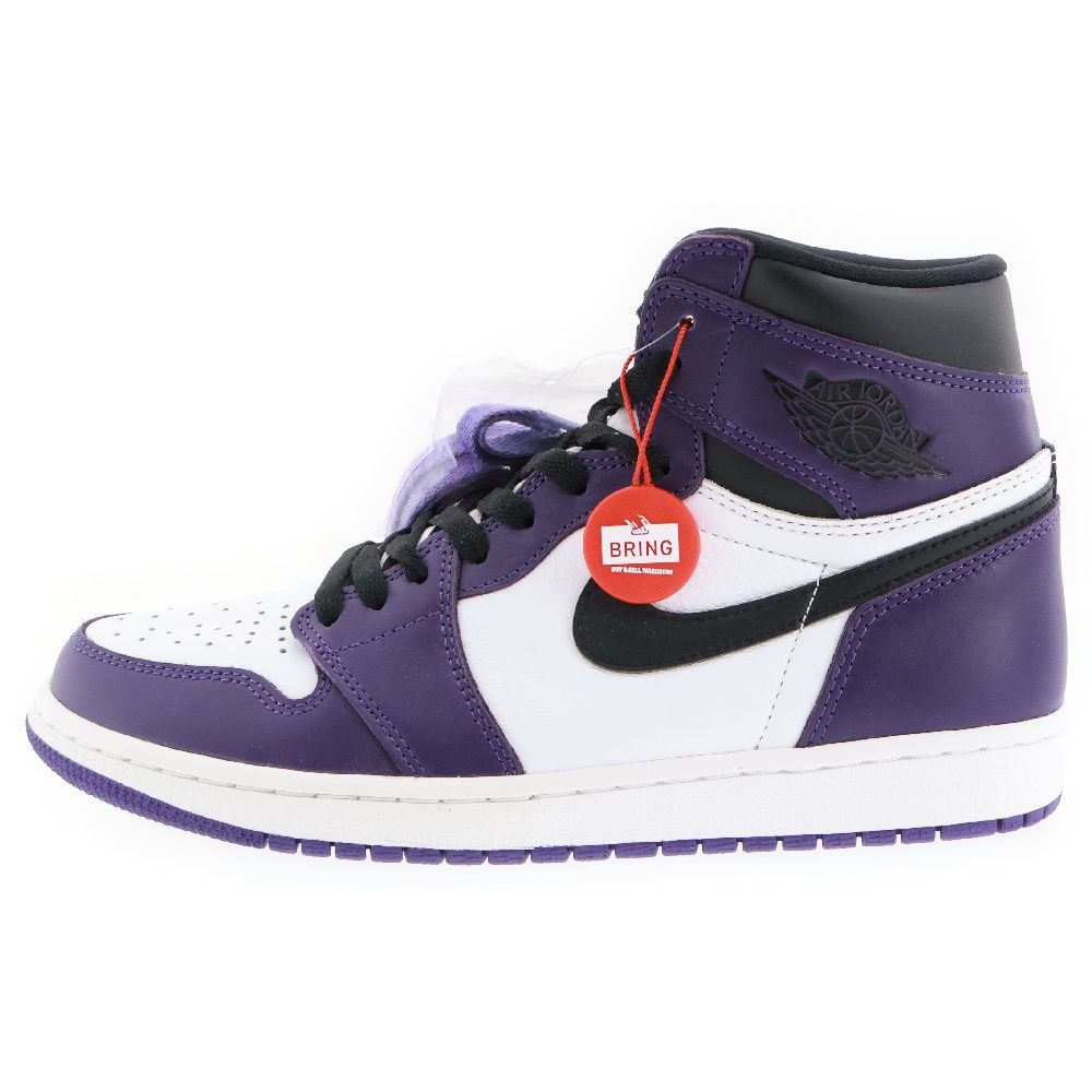 NIKE (ナイキ) AIR JORDAN 1 RETRO HIGH OG COURT PURPLE エアジョーダン1 レトロ ハイ コートパープル  ハイカットスニーカー ホワイト/パープル US9/27.0cm 555088-500 - メルカリ