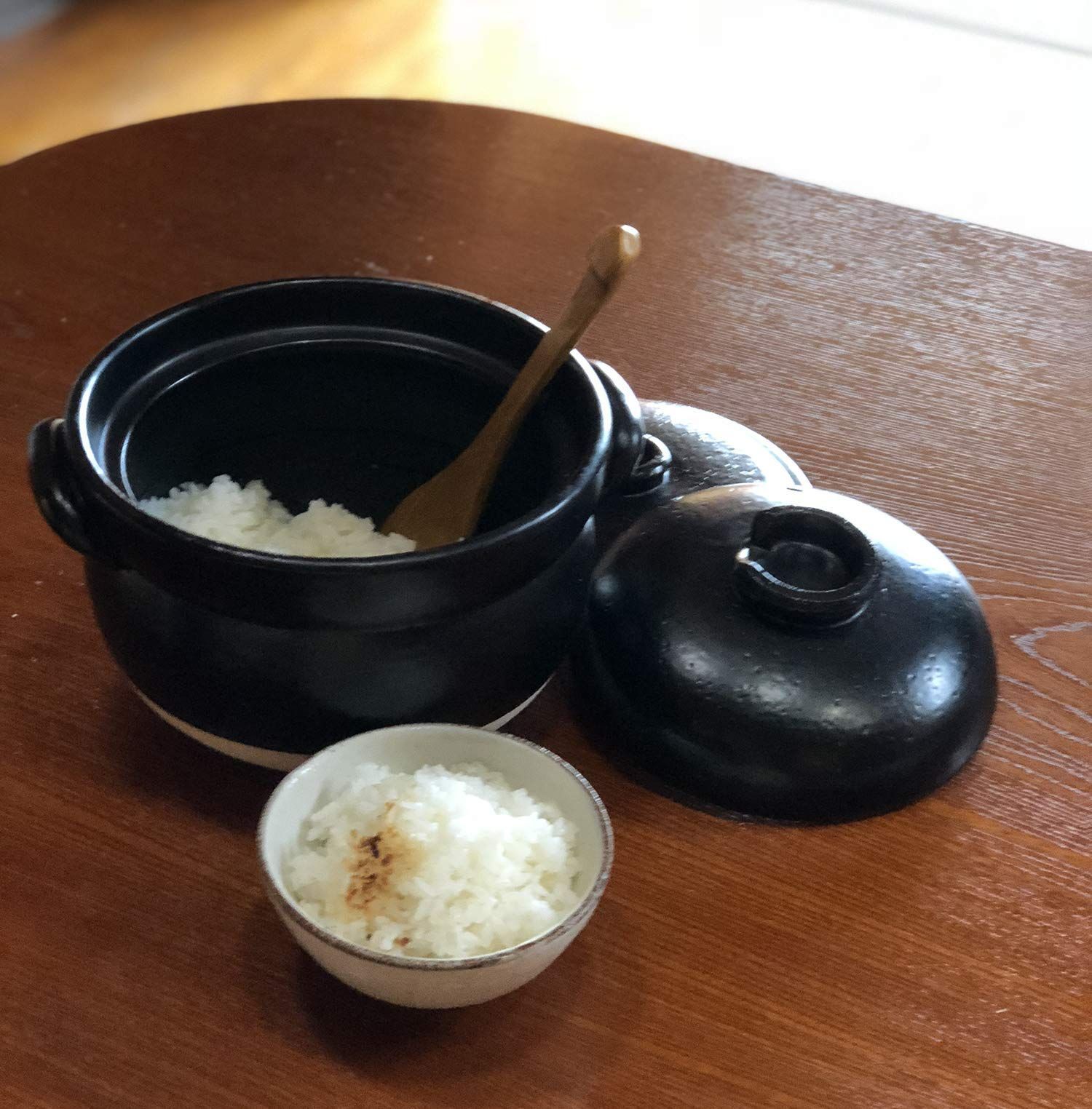 黒しずく炊飯鍋（中蓋付）萬古焼炊飯鍋 ご飯鍋 炊飯土鍋 陶器