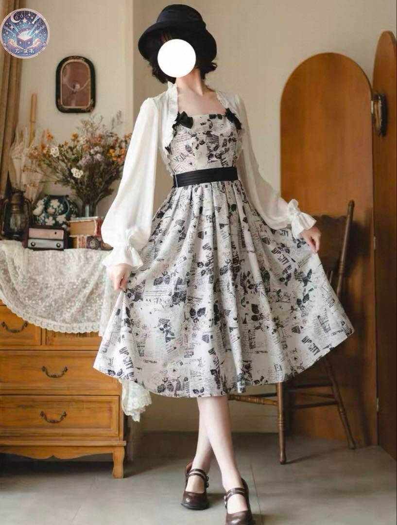 社会 ロリータ風シンプルジャンパースカート デートや女子会 お出かけにおすすめ