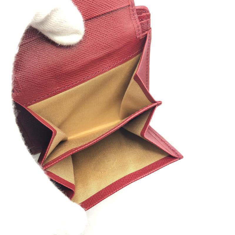 中古】BURBERRY 二つ折り財布 チェック柄 レッド バーバリー[17