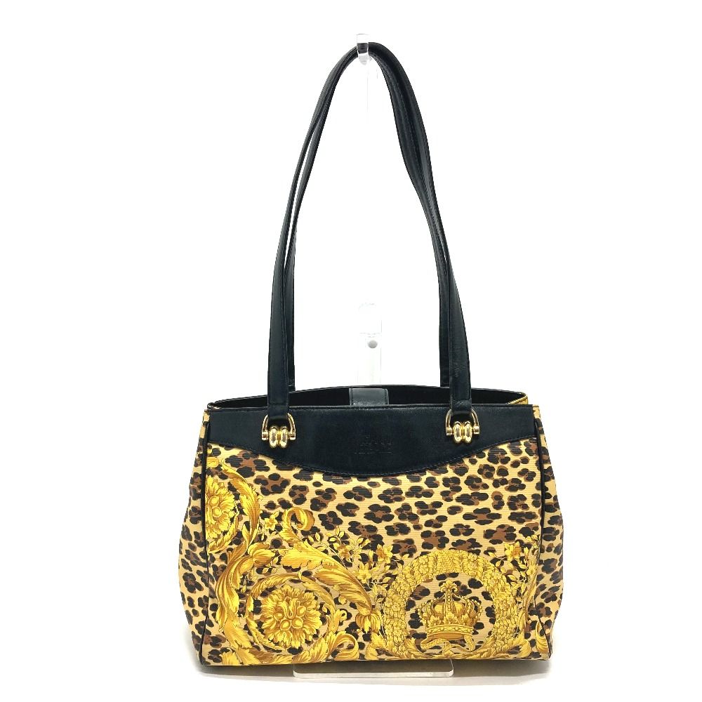 良品　GIANNI VERSACE  リュック　レオパード　バロック柄　黄色　黒 Gianni Versace Backpack Nylon Black Yellow Auth am6058 | eBay