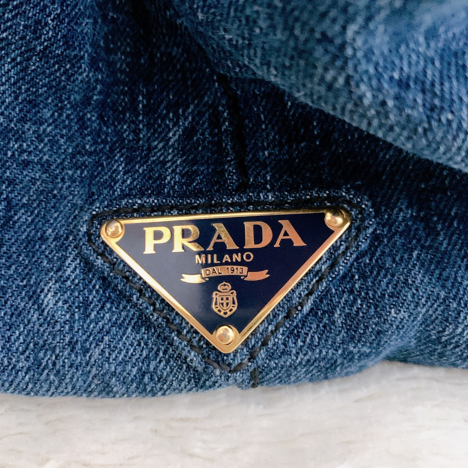 美品】PRADA プラダ デニム カナパ ハンドバッグ トートバッグ