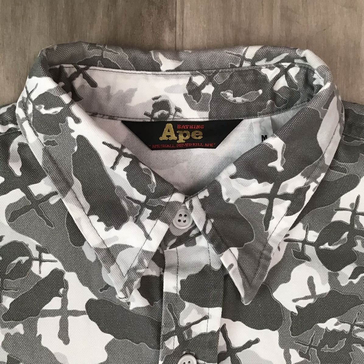 ☆激レア☆ KAWS × BAPE FACE ワークシャツ Mサイズ a bathing ape 