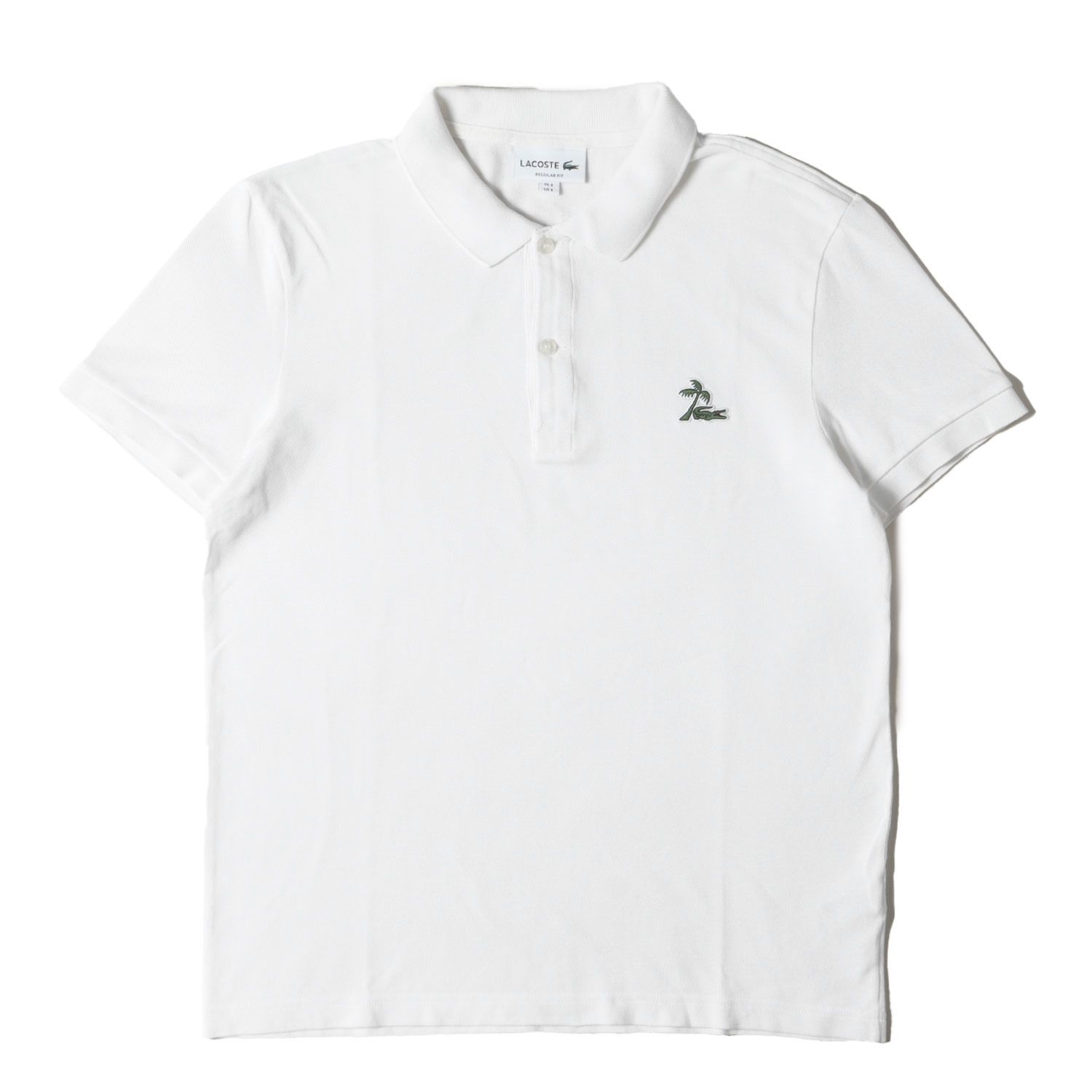 新品未使用 LACOSTE ラコステ ポロシャツ ホワイト 鹿の子 サイズ5 セール】サマーウールライク鹿の子地ポロシャツ（ポロシャツ