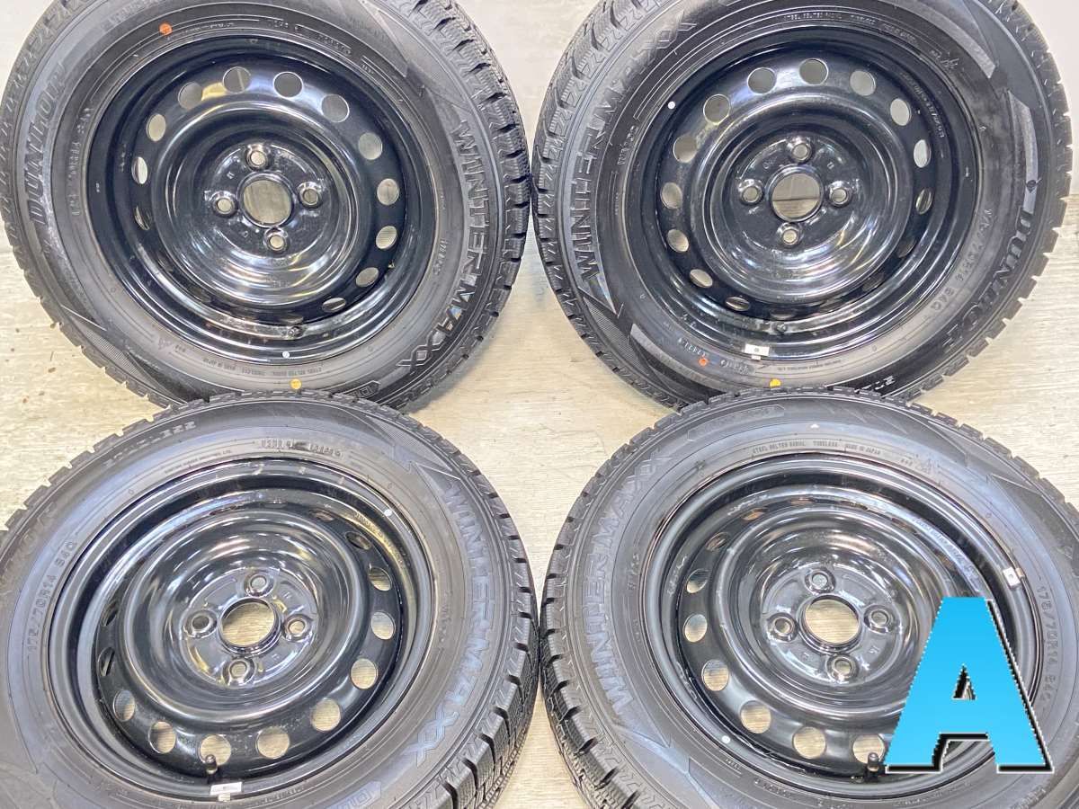 175/70R14  nダンロップ ウィンターマックス WM02 nトヨタ純正  n14x5.0  100-4穴 n中古タイヤ スタッドレスタイヤ ホイールセット 4本セットn w14241225015