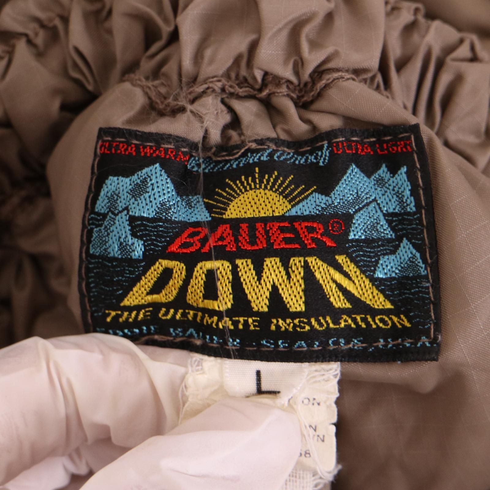 60年代 USA製 Eddie Bauer エディーバウアー ダウンパンツ 日の出タグ アウトドア ベージュ (メンズ L) 中古 古着 A0400 60年代 USA製 Eddie Bauer エディーバウアー ダウンパンツ 日の出タグ